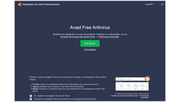 instalar avast free antivirus primera parte